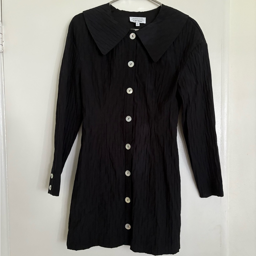 & Other Stories Black Button Up Dress
